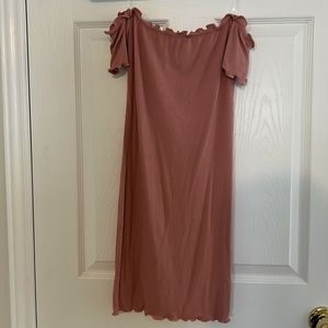 Pink off the shoulder dress